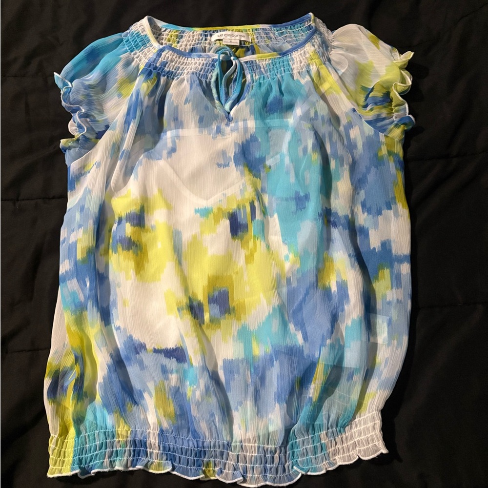 Liz Claiborne Multicolor Sheer Blouse